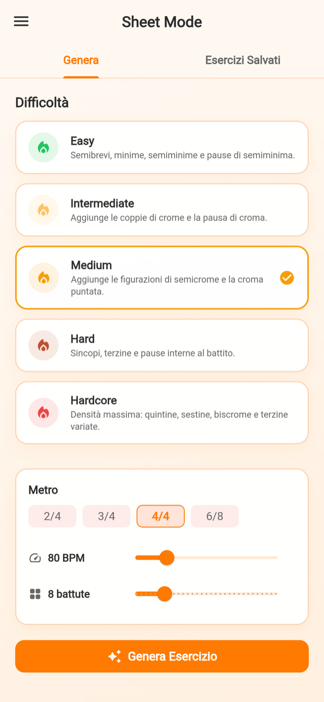 Generatore di esercizi di lettura per difficoltà